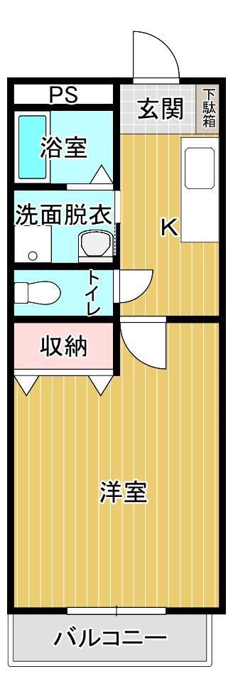 エア・フォレスト(1K/1階)の間取り写真