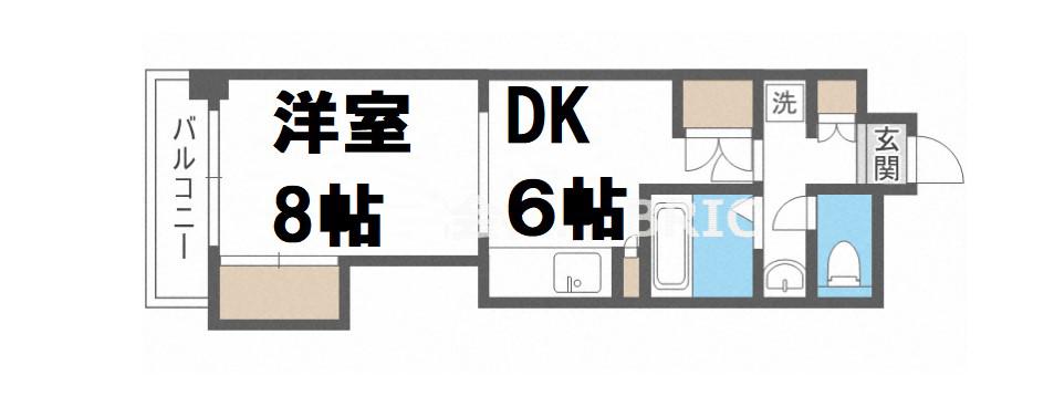 コンソラーレ日本橋(1DK/6階)の間取り写真