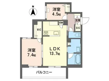 シャーメゾン ヴェール(2LDK/3階)の間取り写真