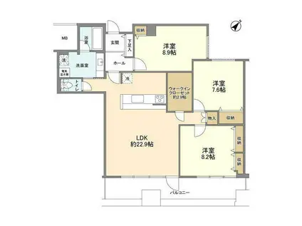 渋谷プロパティータワー(3LDK/13階)の間取り写真