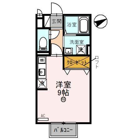 REVEUR(ワンルーム/2階)の間取り写真