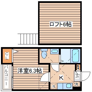 フォレスタ(1K/1階)の間取り写真