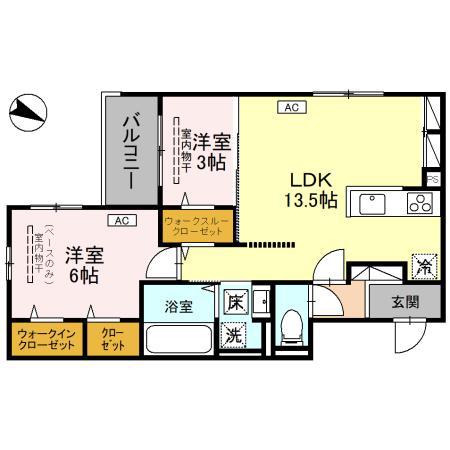 D-RESIDENCE西念(2LDK/1階)の間取り写真