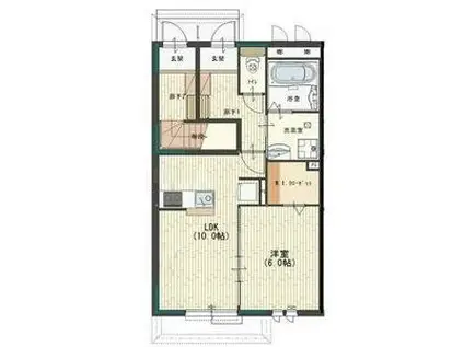 カーサフェリーチェ(1LDK/1階)の間取り写真