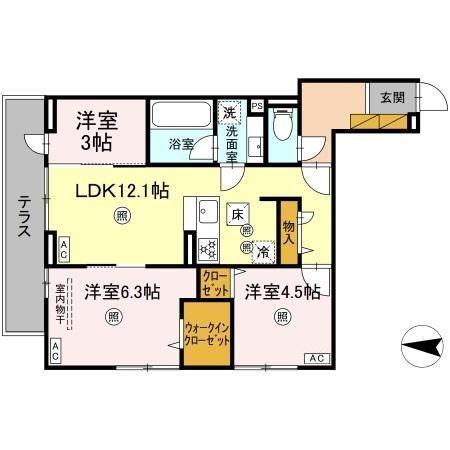 B-KUBUS(3LDK/1階)の間取り写真