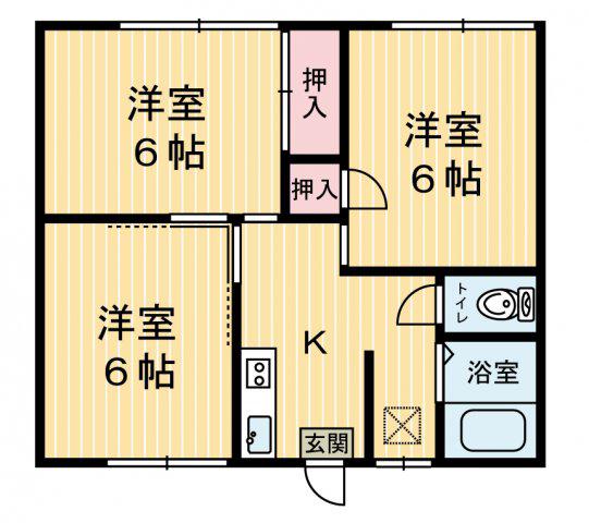 茜コーポ A棟(3K/1階)の間取り写真
