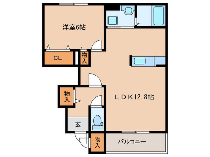 なの花I(1LDK/1階)の間取り写真