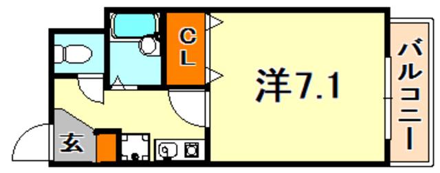 メンフィス王子(1K/2階)の間取り写真