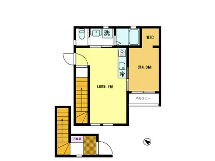 大田区鵜の木3丁目アパート(1LDK/2階)の間取り写真