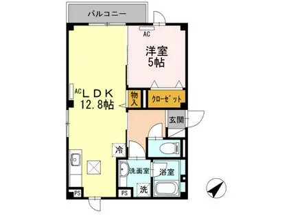 ROPPONGISKYE(1LDK/1階)の間取り写真