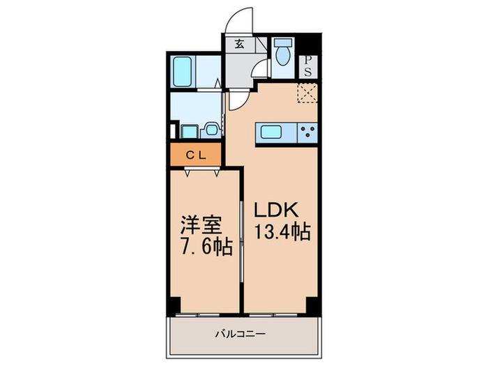 グランド ライン(1LDK/6階)の間取り写真
