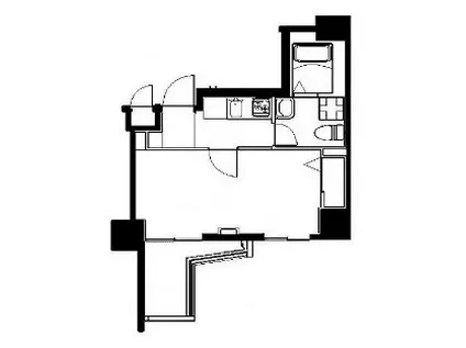 ガリシア王子神谷(1K/10階)の間取り写真