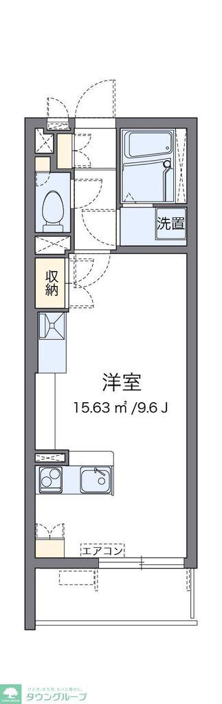 レオネクストエクセルアサヒVI(ワンルーム/4階)の間取り写真