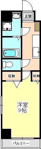 ヴェルデシオン(1K/1階)の間取り写真