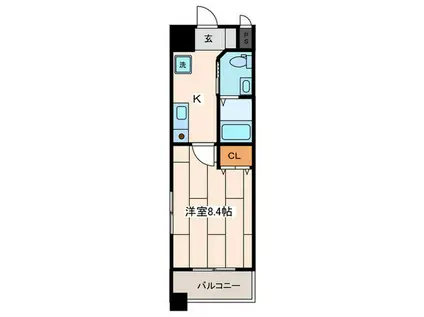 SHELL MIYAKO I(1K/6階)の間取り写真