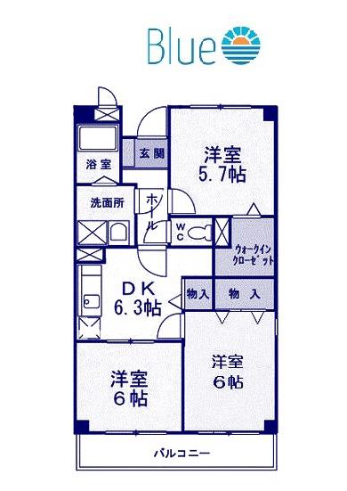 ラフィネ(3DK/4階)の間取り写真