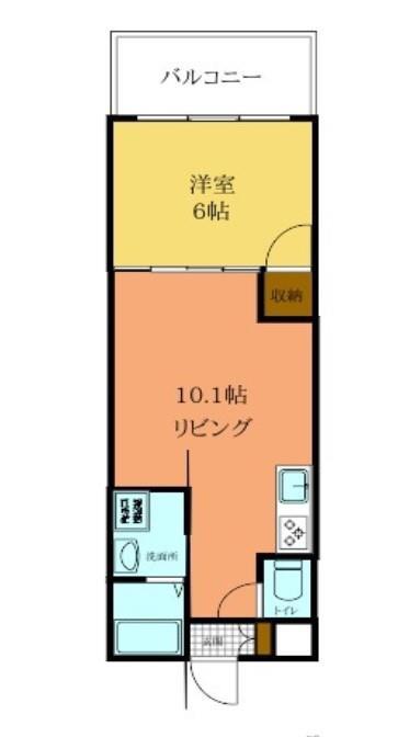 エルザビル香春口(1LDK/11階)の間取り写真