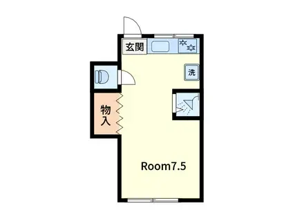 コーポM(ワンルーム/2階)の間取り写真