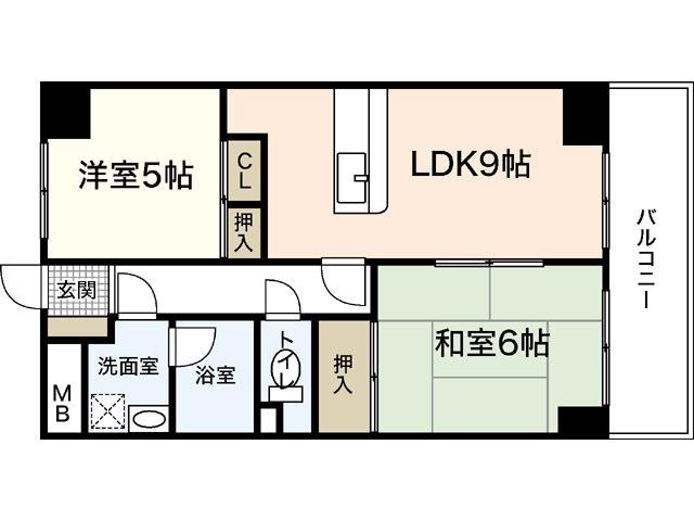 双葉ヒルズ横川駅前(2LDK/4階)の間取り写真