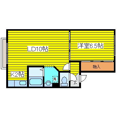 シエンツイム北光(1LDK/3階)の間取り写真