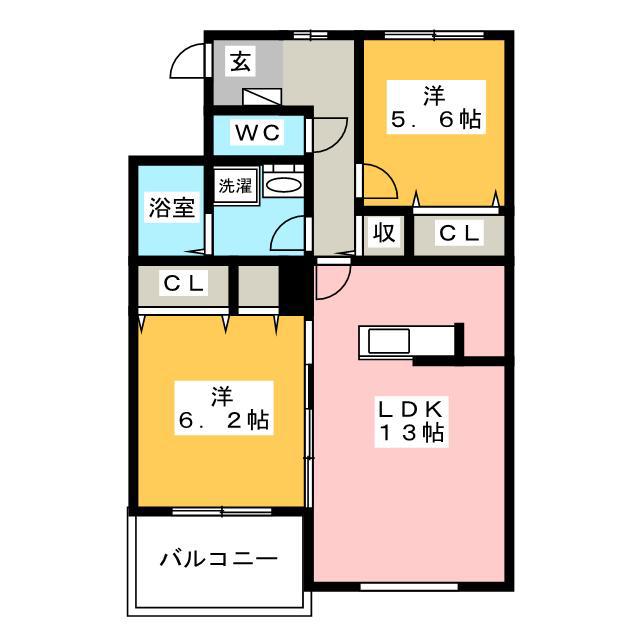 ルミナスコート(2LDK/3階)の間取り写真