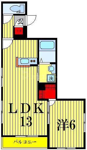 CASA FELICE千住(1LDK/2階)の間取り写真