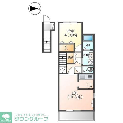 アンダンテ(1LDK/2階)の間取り写真