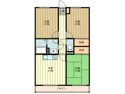 ルミエール仲原(3DK/3階)の間取り写真