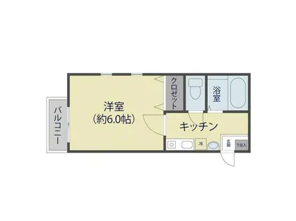 エムグランデ(1K/2階)の間取り写真