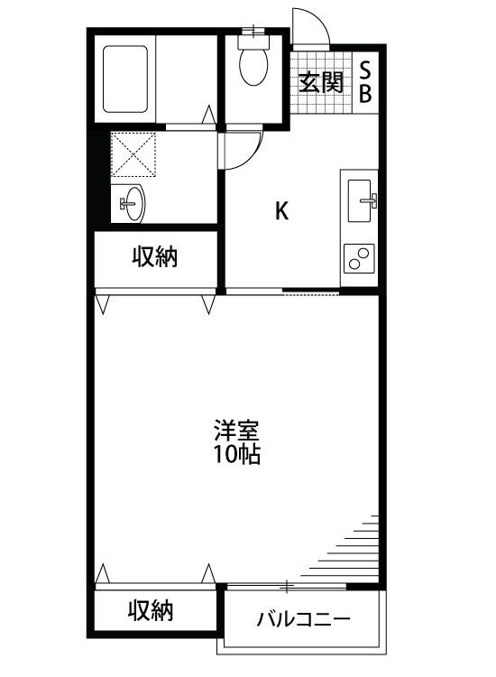 ハレクラニI(1K/1階)の間取り写真