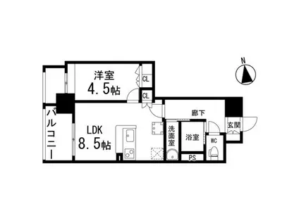 ディークレスト太子堂駅前ウエスト(1LDK/2階)の間取り写真