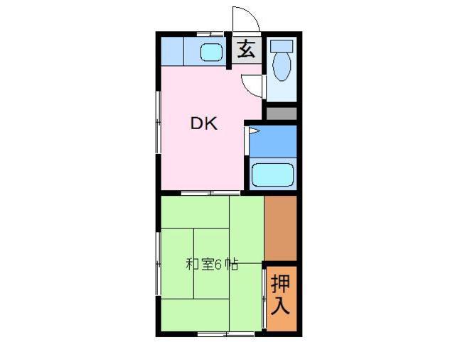 コーポラス瀬戸(1K/1階)の間取り写真