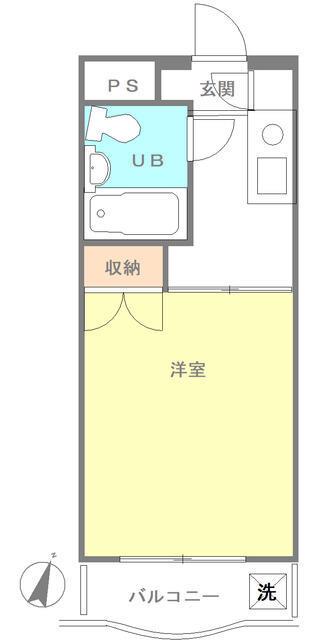 ベルサイユ池上NO.3(1K/2階)の間取り写真