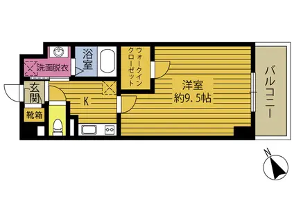 S-FORT大分寿町(1K/2階)の間取り写真