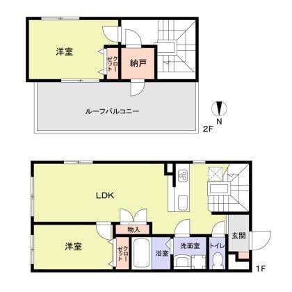 北新宿レーベル(2LDK/1階)の間取り写真