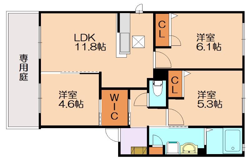 シャーメゾンサンライズ A棟(3LDK/2階)の間取り写真