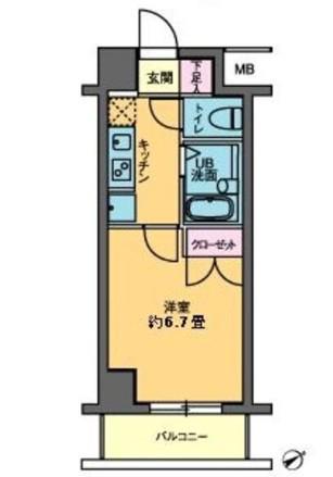 カスタリア要町(1K/8階)の間取り写真