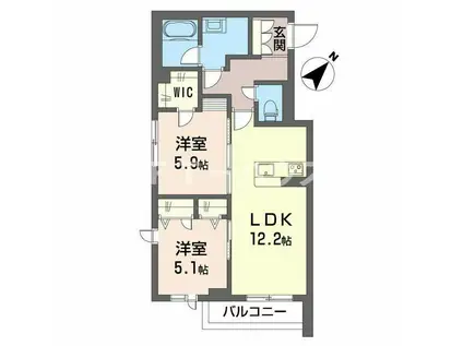 シャーメゾンレイ(2LDK/3階)の間取り写真