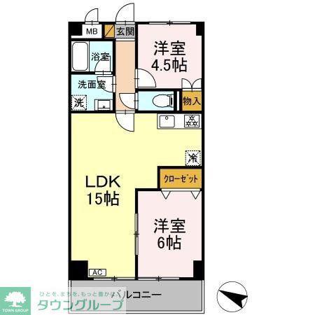 YS習志野台(3DK/4階)の間取り写真