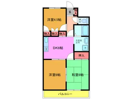 AMハイツUDAGAWA(3DK/3階)の間取り写真