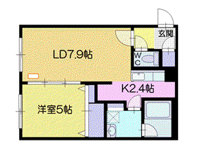 QUALIA栄通(1LDK/4階)の間取り写真