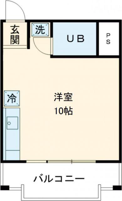 沖ノ内レジデンス(ワンルーム/3階)の間取り写真