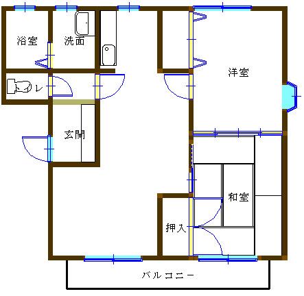 フレグランスクレールB(2LDK/2階)の間取り写真