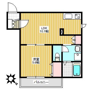 グランハウゼ長崎(1LDK/2階)の間取り写真
