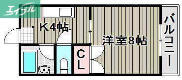 メゾン大福(1K/4階)の間取り写真