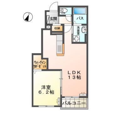 エスポアール・メゾン A(1LDK/1階)の間取り写真