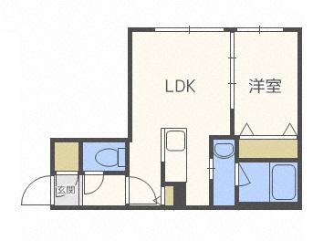 ガイアール厚別南(1LDK/3階)の間取り写真