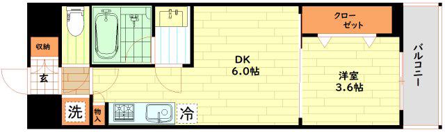 ALIVIS九条(1DK/10階)の間取り写真