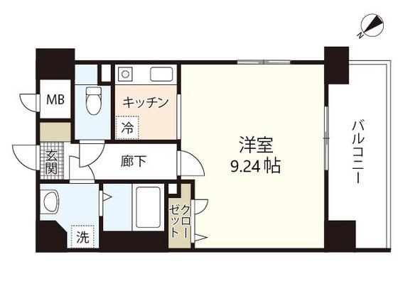 第15友建ビル(ワンルーム/6階)の間取り写真
