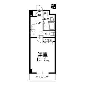 プログレスハイツ塩釜口(1K/4階)の間取り写真